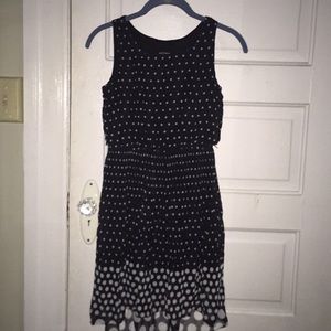 Dark blue polka dot dress